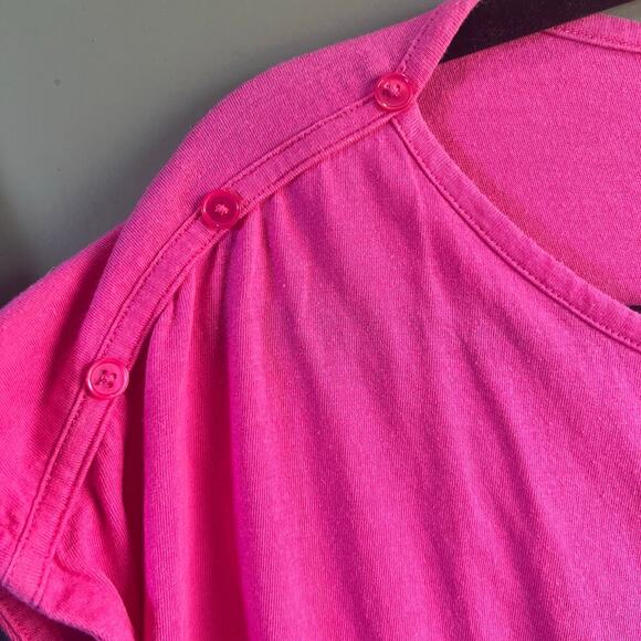 Lot /Bundle of 2 Talbots  Short Sleeve tops Blue & Pink w/ Buttons Size Large - Picture 5 of 7